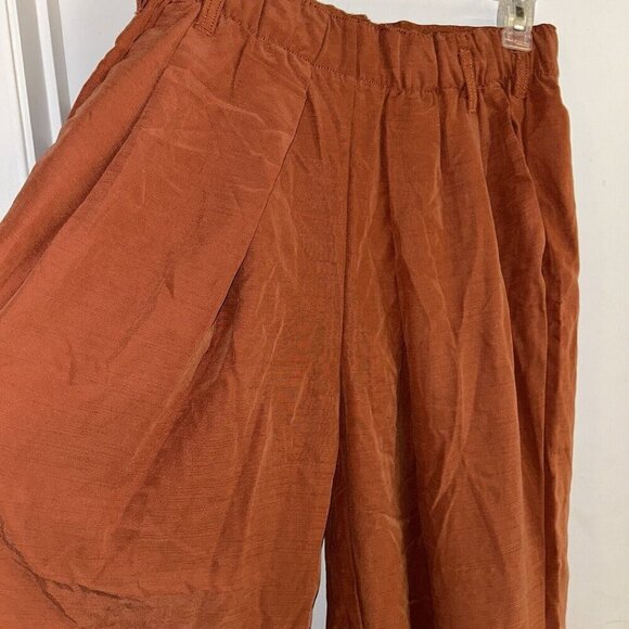 Free People Orange Nothing To Say Wide Leg Boho Comfy Pull On Trousers Size XS - Picture 5 of 11